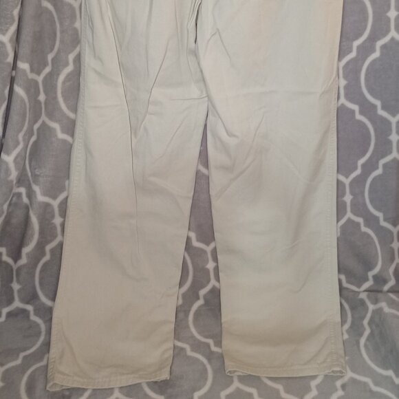 VTG 1970s h.i.s. Tan Bootcut Khaki Pleated Pants 36x32 True Vintage USA Cotton - Picture 5 of 9